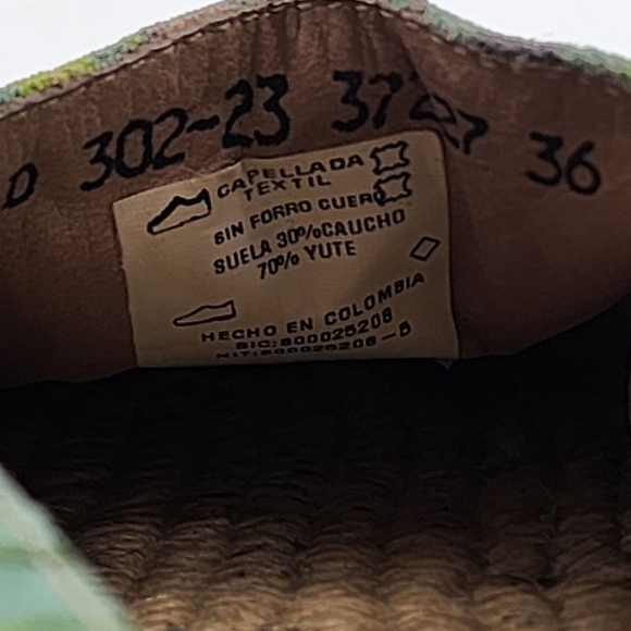 Wisdom Bird Tropical Luxury Amazonia Green Bird Print Espadrille Shoes Size 36 - Picture 11 of 11